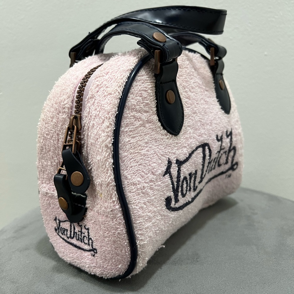 Mini Vintage Von Dutch Originals Y2K Pink Soft Terrycloth Bag